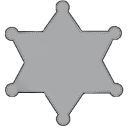 Blank grey sheriff's badge